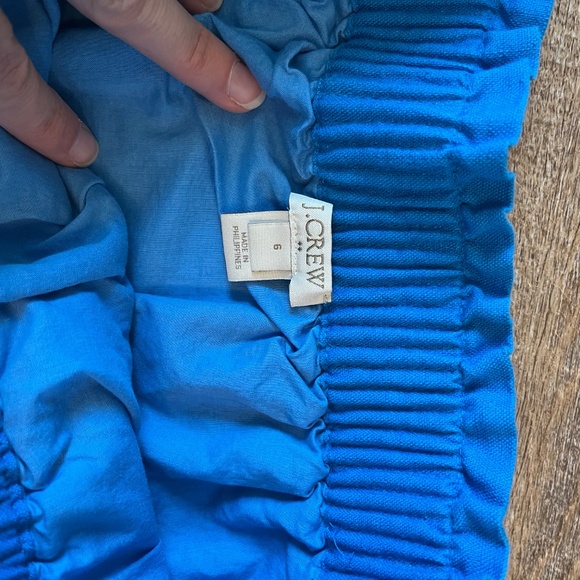 J Crew Sidewalk City Skirt Blue Linen Cotton - Picture 4 of 6